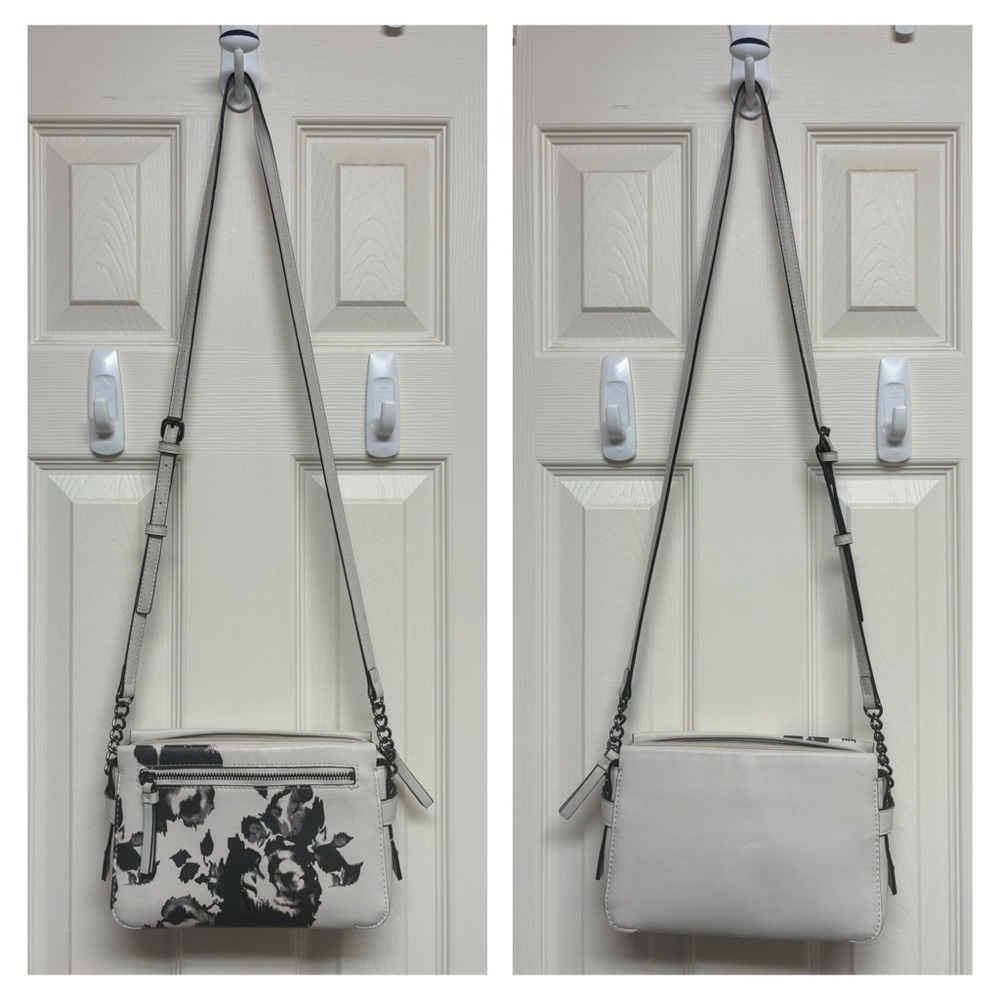 Simply Vera Wang Sintra Crossbody Bag Purse Black Gray Cream Silver Pockets EUC - Picture 14 of 15